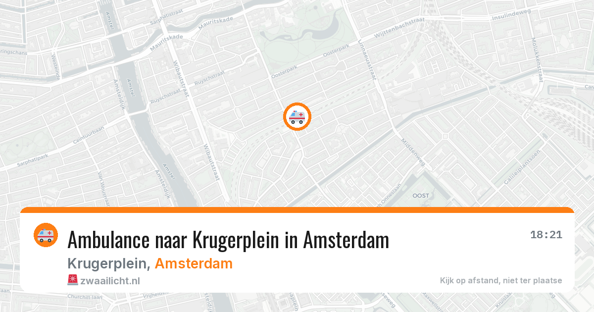 Ambulance naar Krugerplein in Amsterdam — 18 jul 2026