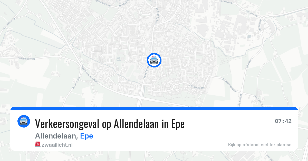 Verkeersongeval op Allendelaan in Epe — 9 jun 2026