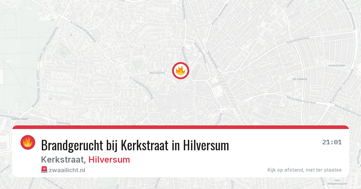 Brandgerucht bij Kerkstraat in Hilversum — 1 jun 2026