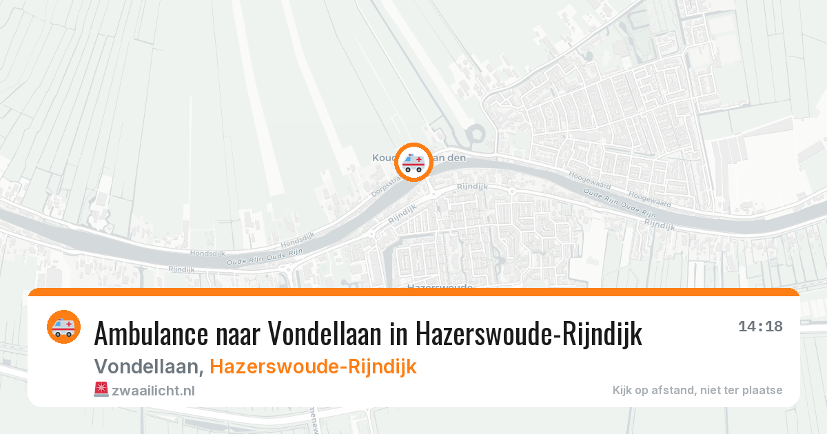 Ambulance naar Vondellaan in Hazerswoude-Rijndijk — 1 apr 2026