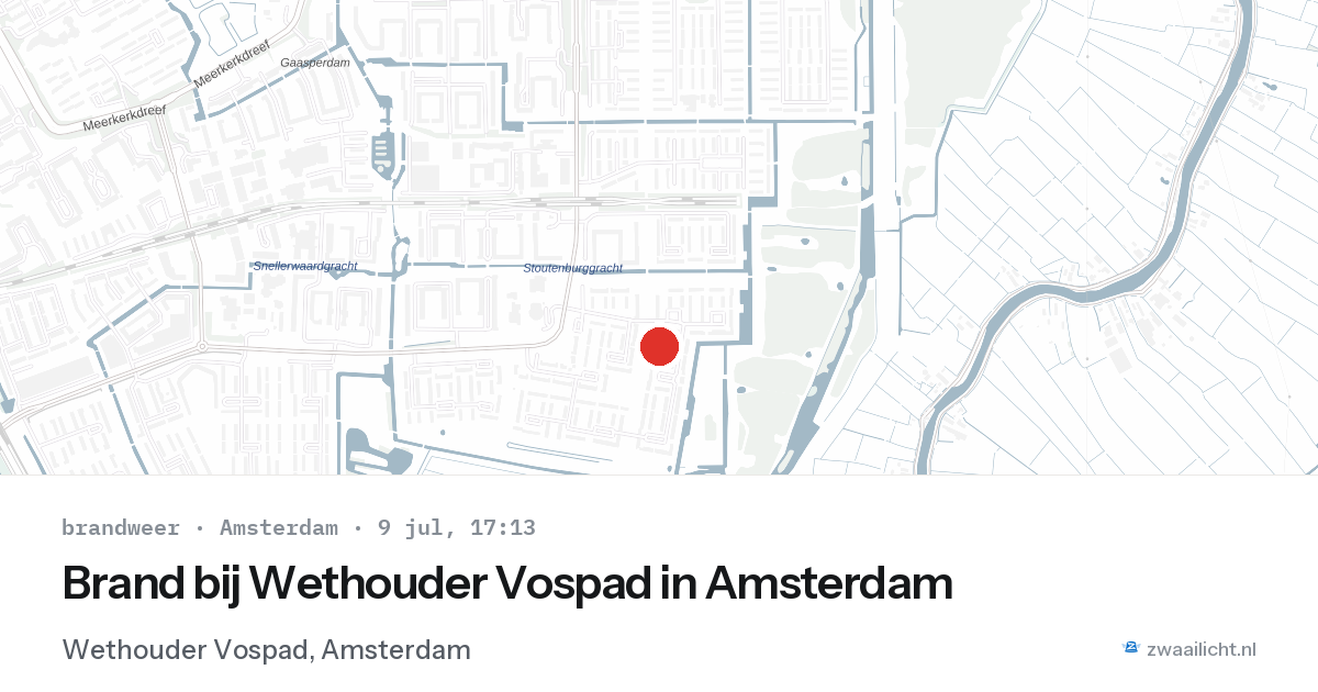 Brand bij Wethouder Vospad in Amsterdam — 9 jul 2026