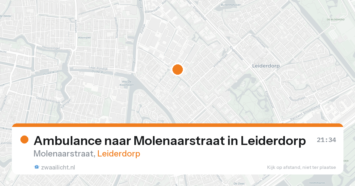 Ambulance naar Molenaarstraat in Leiderdorp — 20 aug 2026
