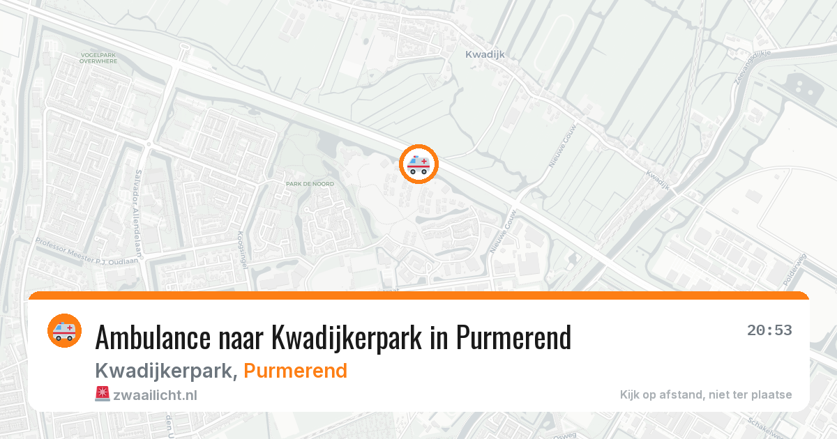 Ambulance naar Kwadijkerpark in Purmerend — 27 jul 2026
