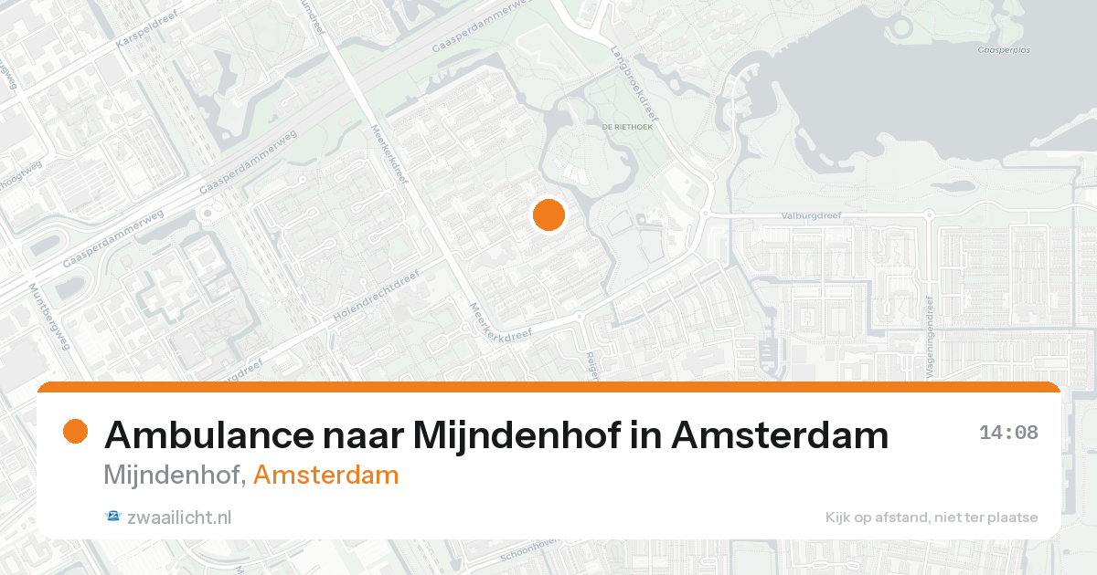 Ambulance naar Mijndenhof in Amsterdam — 17 aug 2026
