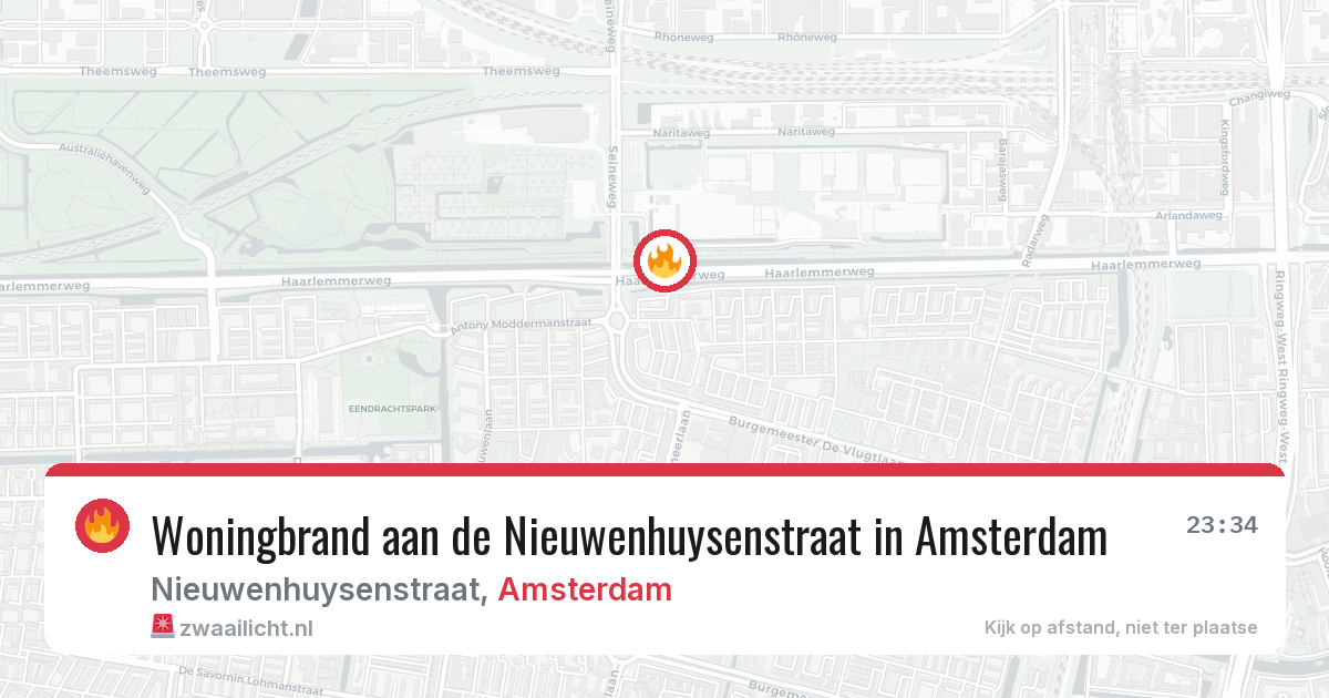 Woningbrand aan de Nieuwenhuysenstraat in Amsterdam — 10 aug 2026