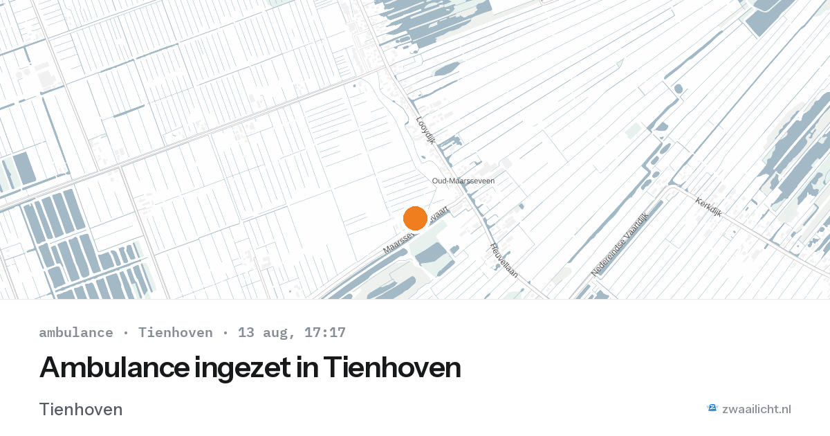 Ambulance ingezet in Tienhoven — 13 aug 2026
