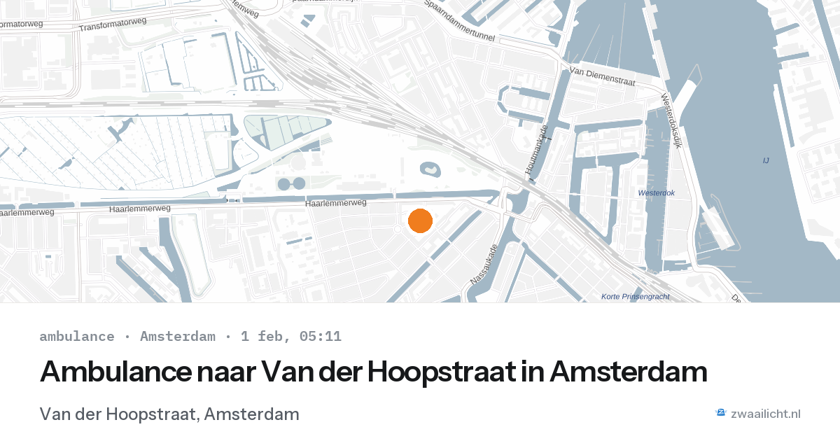 Ambulance naar Van der Hoopstraat in Amsterdam — 1 feb 2026