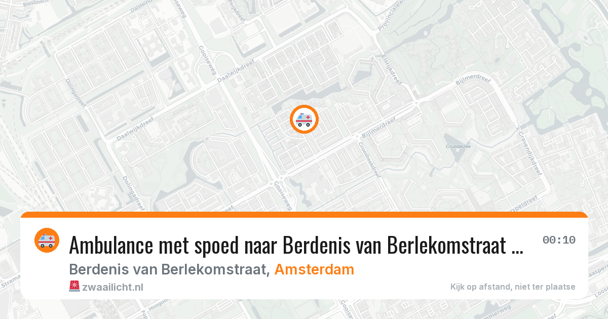 Ambulance met spoed naar Berdenis van Berlekomstraat in Amsterdam — 28 mrt 2026
