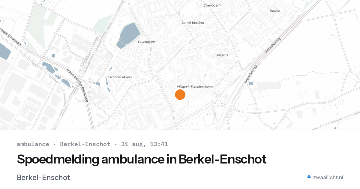 Spoedmelding ambulance in Berkel-Enschot — 31 aug 2026