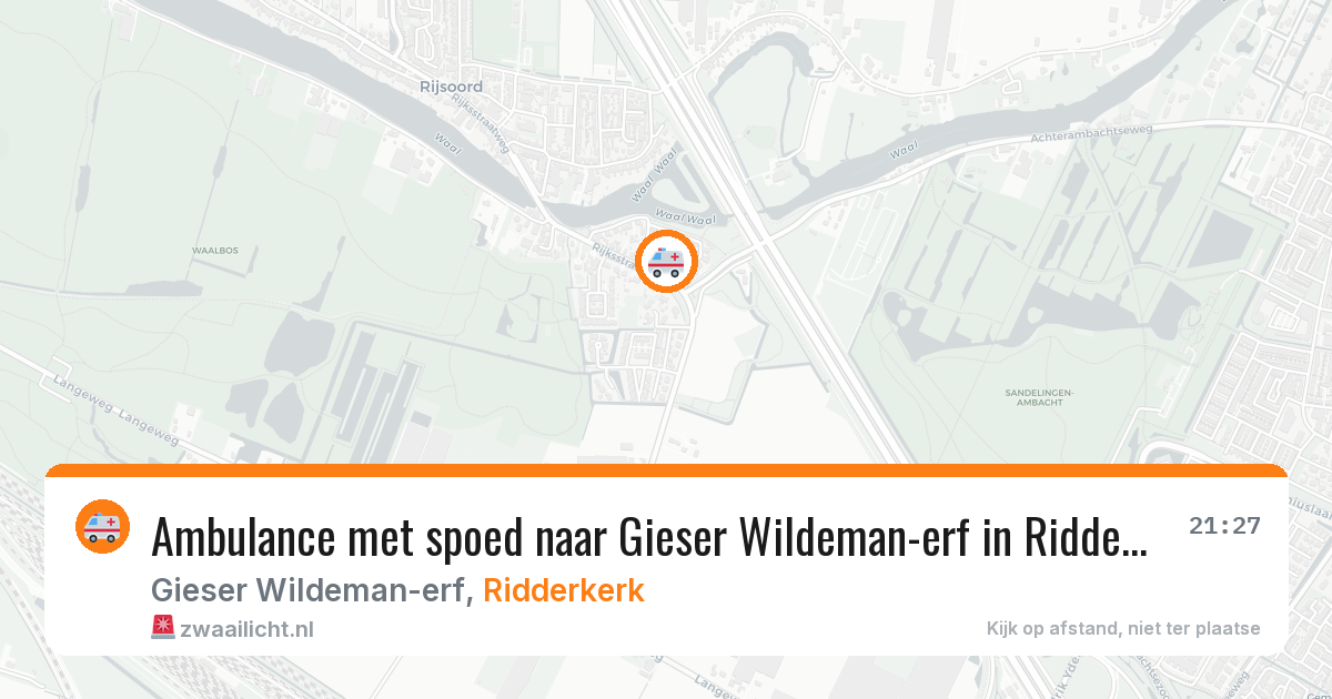 Ambulance met spoed naar Gieser Wildeman-erf in Ridderkerk — 8 feb 2026