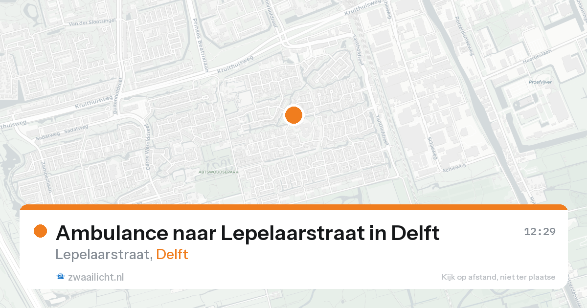 Ambulance naar Lepelaarstraat in Delft — 22 aug 2026