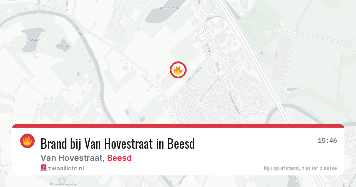 Brand bij Van Hovestraat in Beesd — 26 jul 2026