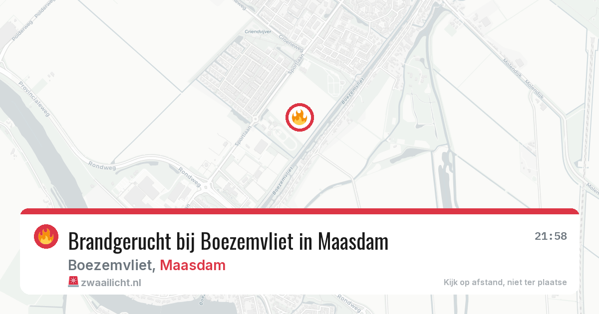 Brandgerucht bij Boezemvliet in Maasdam — 27 jun 2026