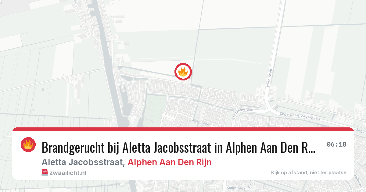 Brandgerucht bij Aletta Jacobsstraat in Alphen Aan Den Rijn — 7 aug 2026