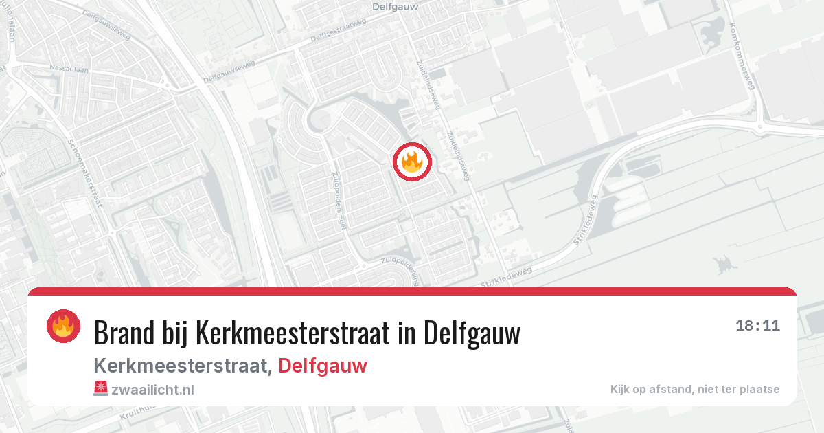 Brand bij Kerkmeesterstraat in Delfgauw — 13 jun 2026