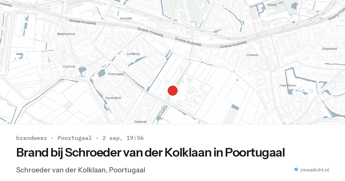Brand bij Schroeder van der Kolklaan in Poortugaal — 2 sep 2026