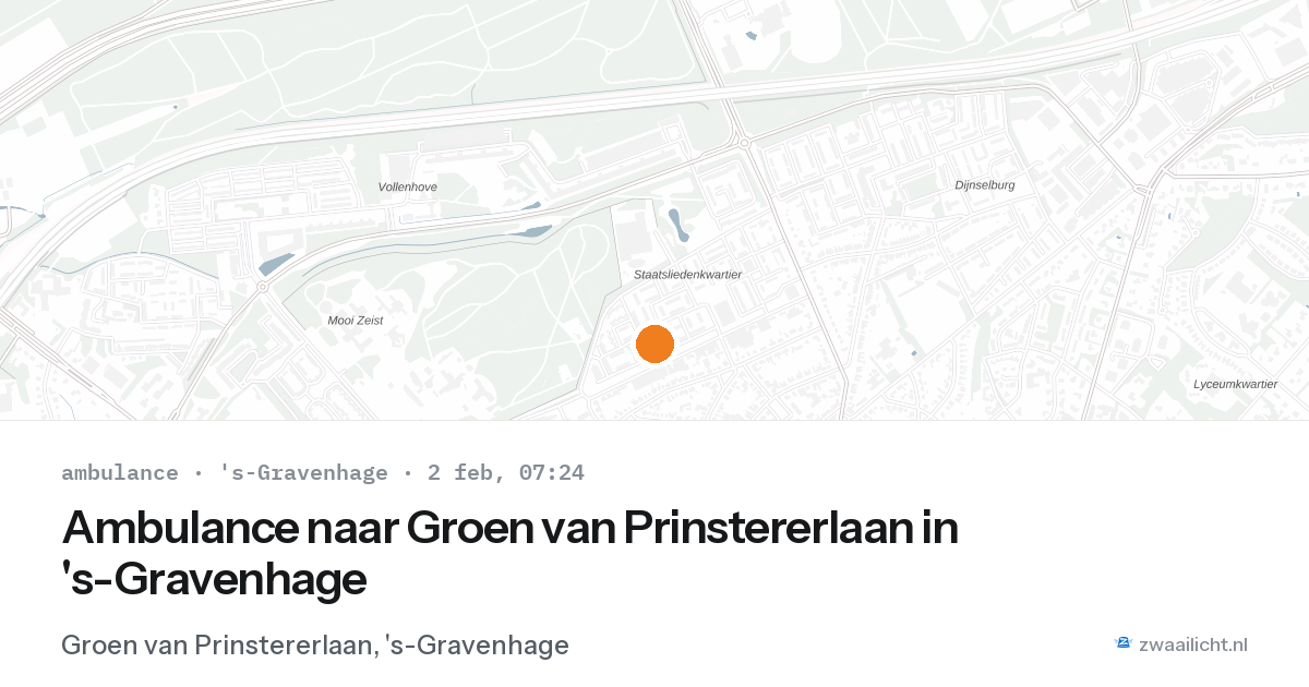 Ambulance naar Groen van Prinstererlaan in 's-Gravenhage — 2 feb 2026