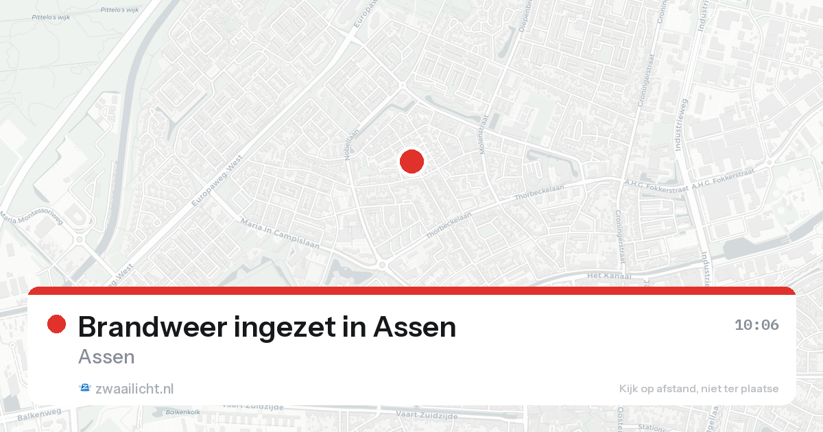 Brandweer ingezet in Assen — 21 aug 2026 | 🚨 Zwaailicht.nl