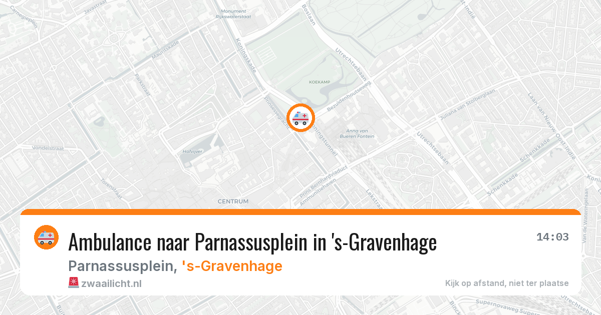 Ambulance naar Parnassusplein in 's-Gravenhage — 12 aug 2026
