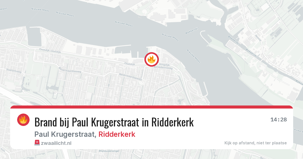 Brand bij Paul Krugerstraat in Ridderkerk — 3 jul 2026