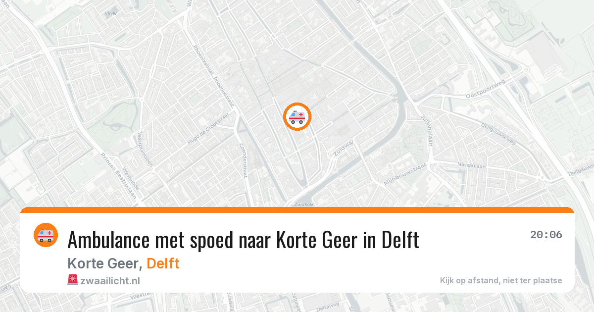 Ambulance met spoed naar Korte Geer in Delft — 18 apr 2026