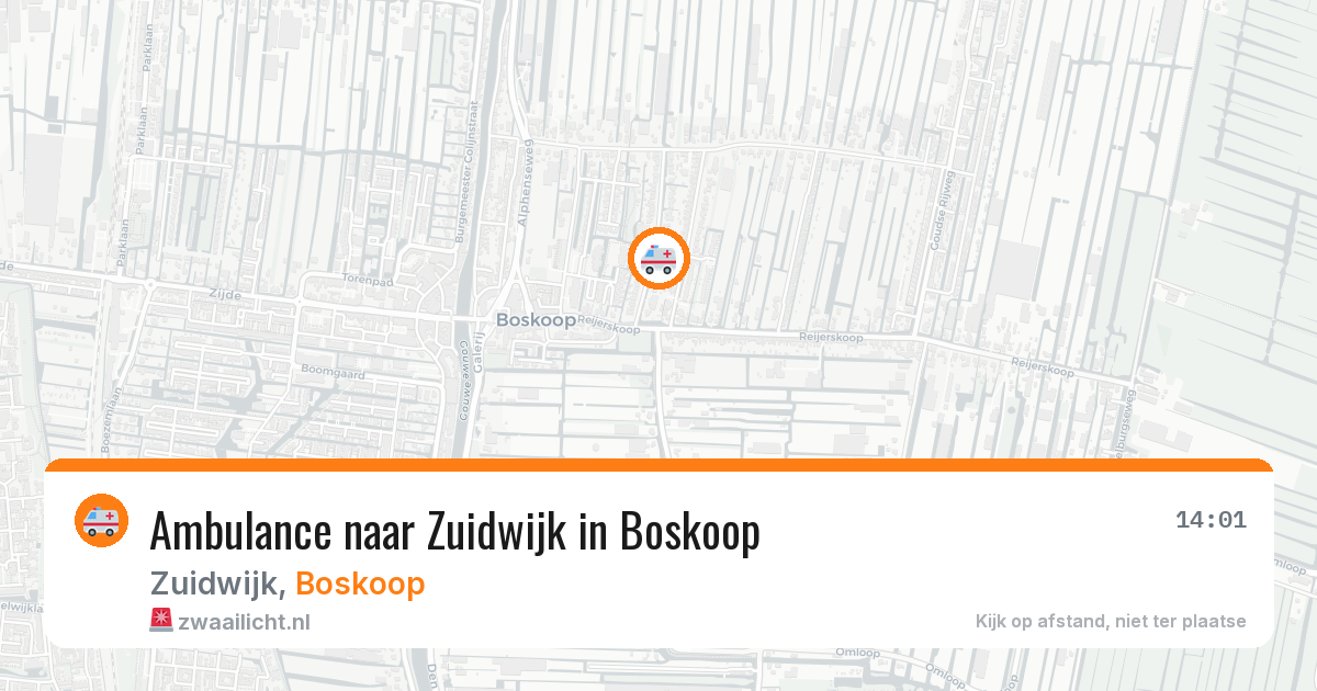 Ambulance naar Zuidwijk in Boskoop — 13 jun 2026