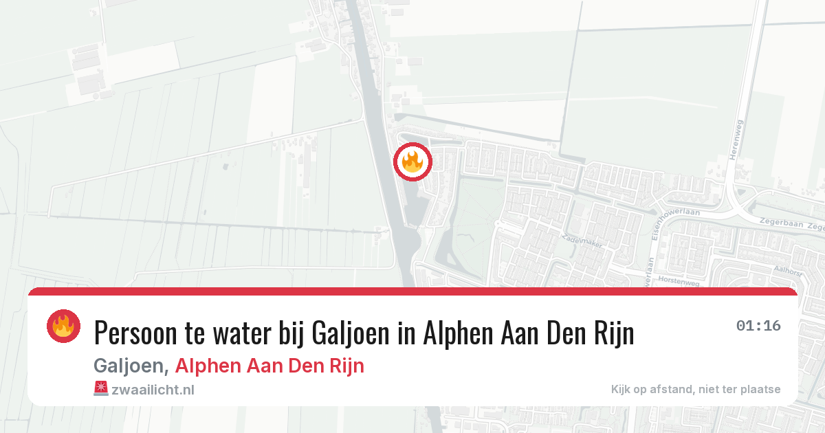 Persoon te water bij Galjoen in Alphen Aan Den Rijn — 6 jul 2026