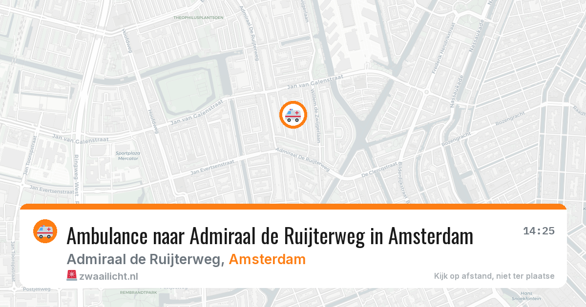 Ambulance naar Admiraal de Ruijterweg in Amsterdam — 15 jul 2026