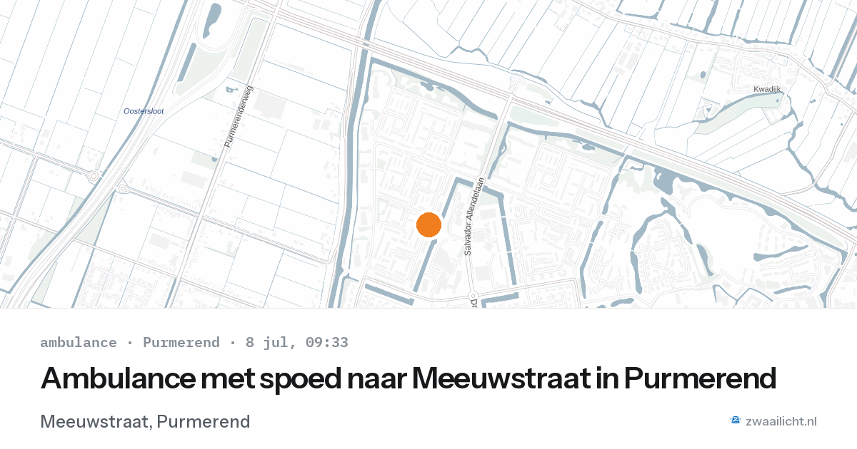Ambulance met spoed naar Meeuwstraat in Purmerend — 8 jul 2026