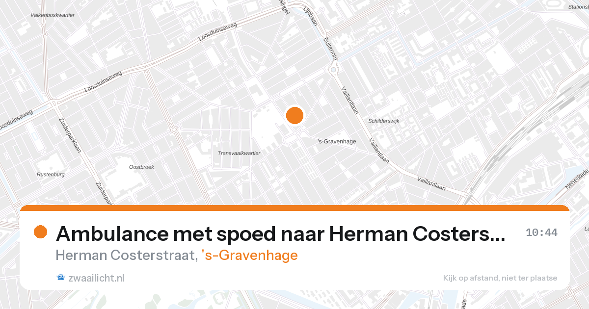 Ambulance met spoed naar Herman Costerstraat in 's-Gravenhage — 28 aug 2026