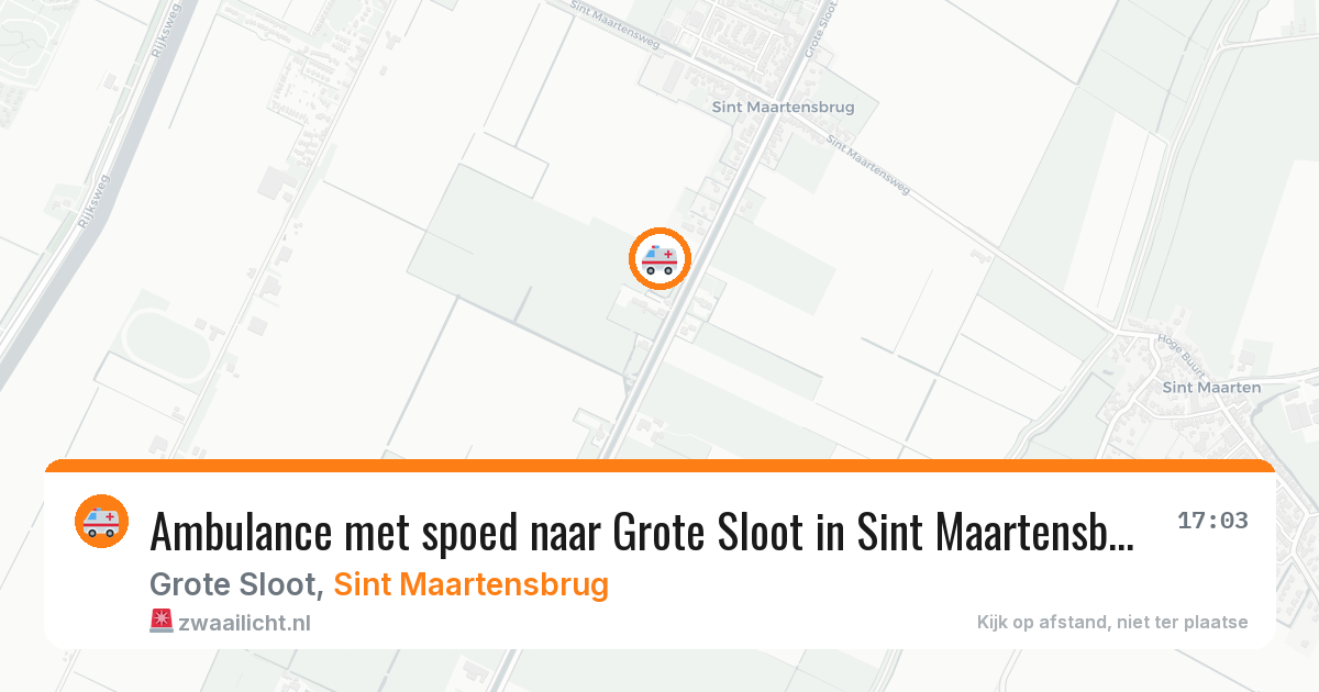 Ambulance met spoed naar Grote Sloot in Sint Maartensbrug — 27 jan 2026