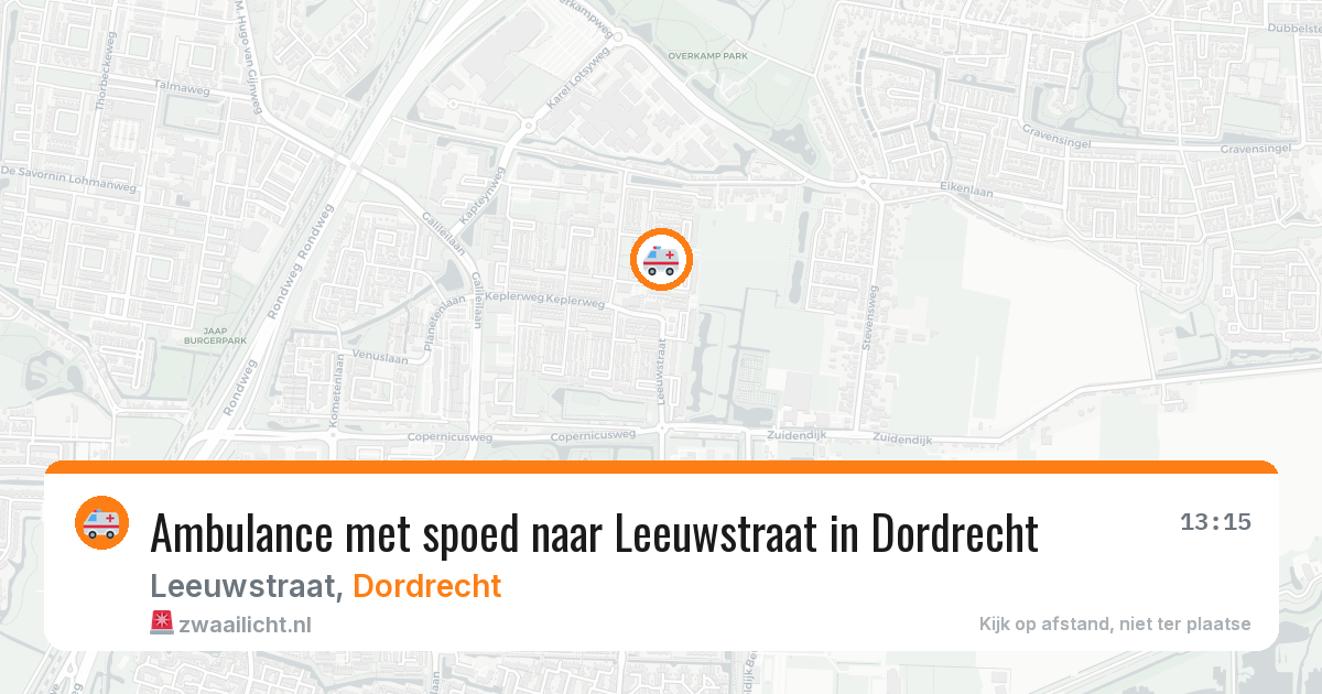Ambulance met spoed naar Leeuwstraat in Dordrecht — 23 mrt 2026