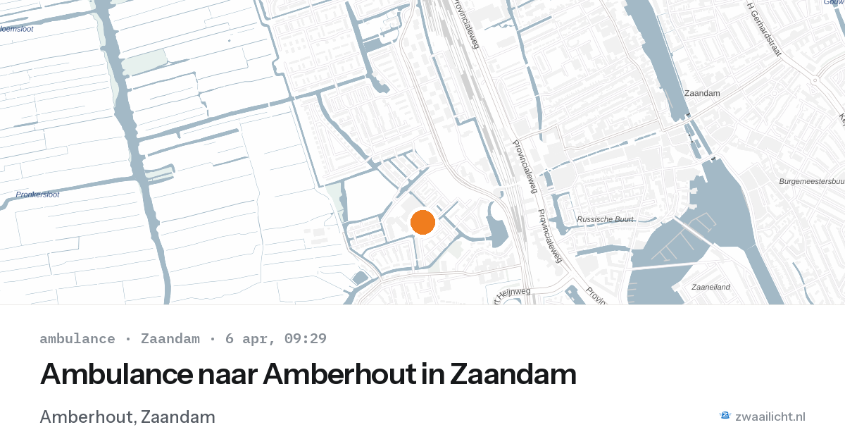 Ambulance naar Amberhout in Zaandam — 6 apr 2026