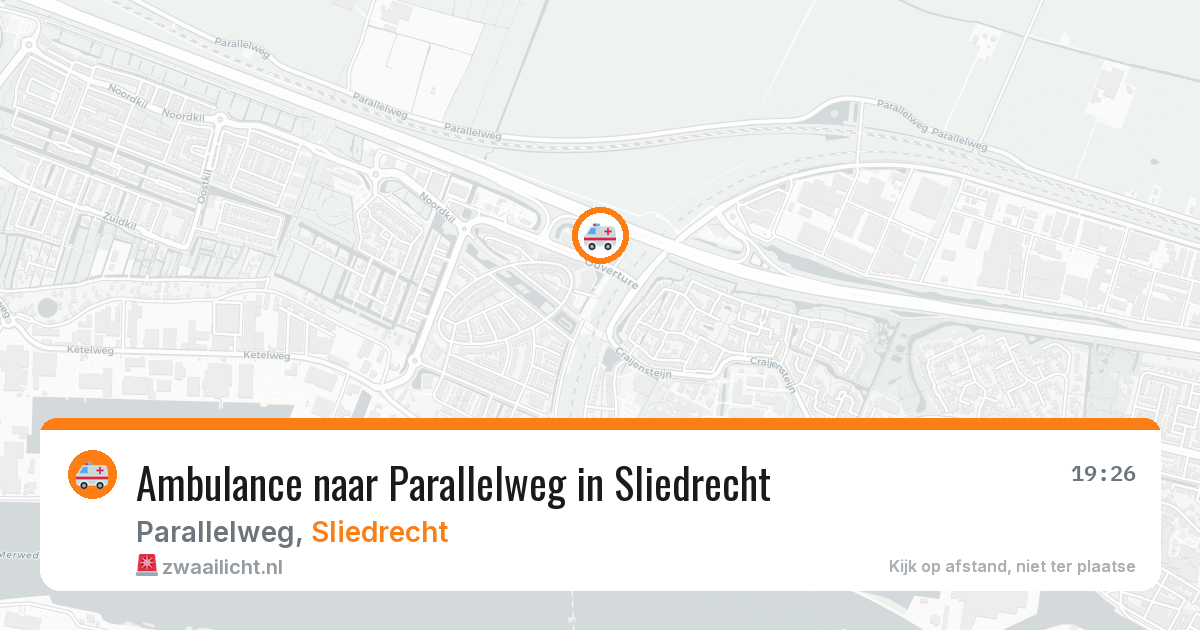 Ambulance naar Parallelweg in Sliedrecht — 7 jul 2026