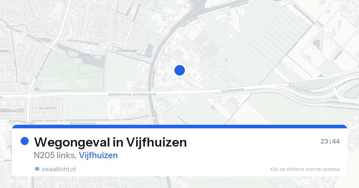 Wegongeval in Vijfhuizen — 22 aug 2026