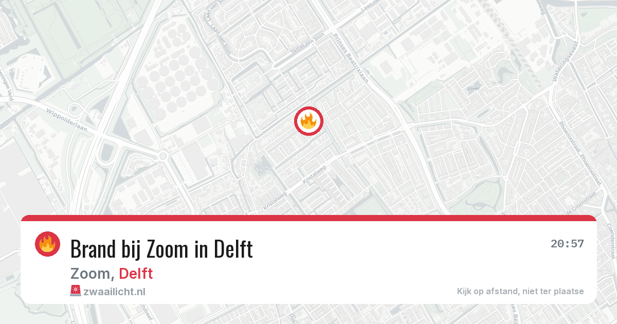 Brand bij Zoom in Delft — 15 jun 2026