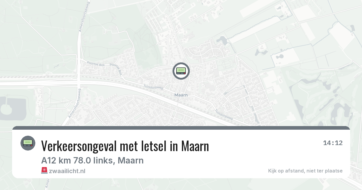 Verkeersongeval met letsel in Maarn — 18 apr 2026