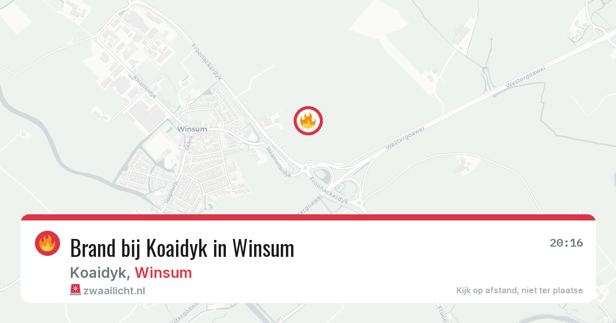 Brand bij Koaidyk in Winsum — 14 mei 2026