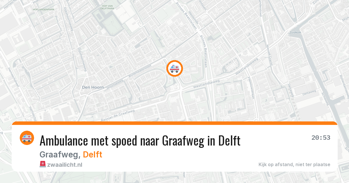 Ambulance met spoed naar Graafweg in Delft — 1 jul 2026