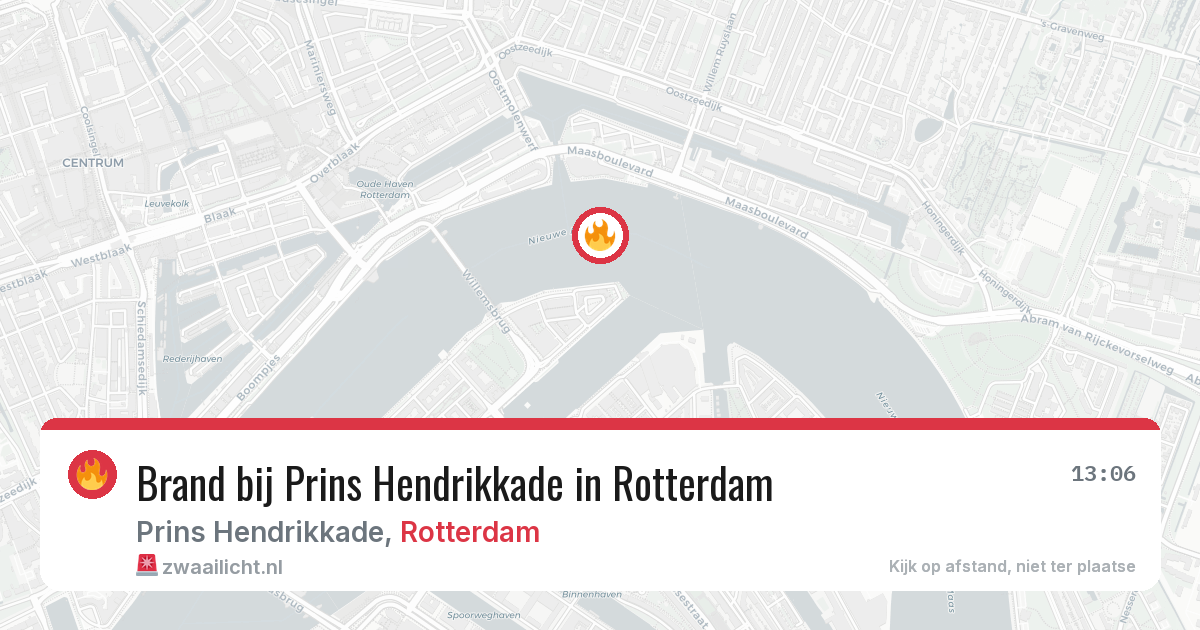 Brand bij Prins Hendrikkade in Rotterdam — 29 apr 2026