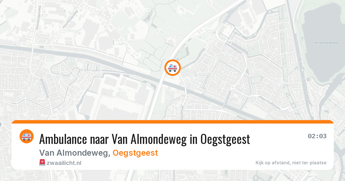 Ambulance naar Van Almondeweg in Oegstgeest — 14 aug 2026