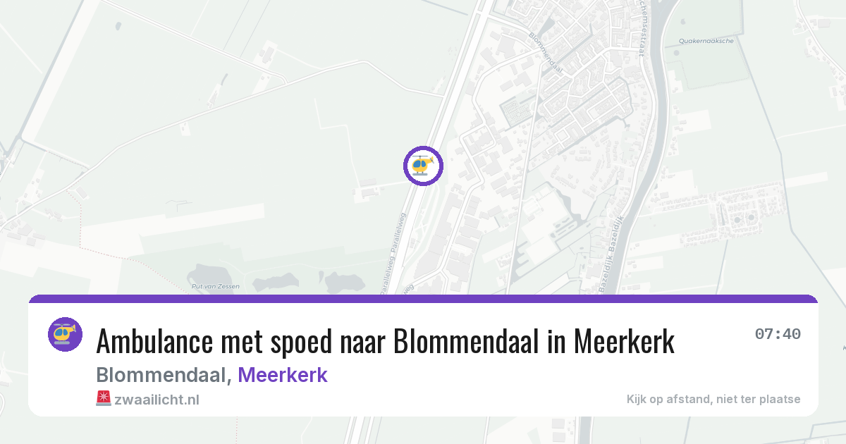 Ambulance met spoed naar Blommendaal in Meerkerk — 27 jun 2026
