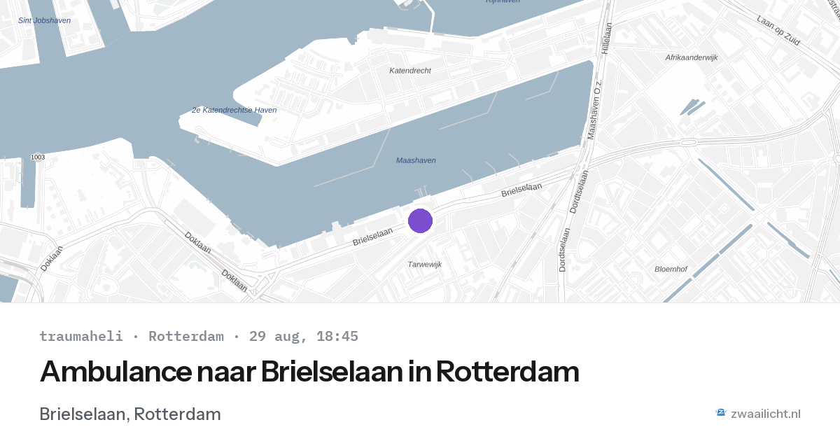 Ambulance naar Brielselaan in Rotterdam — 29 aug 2026