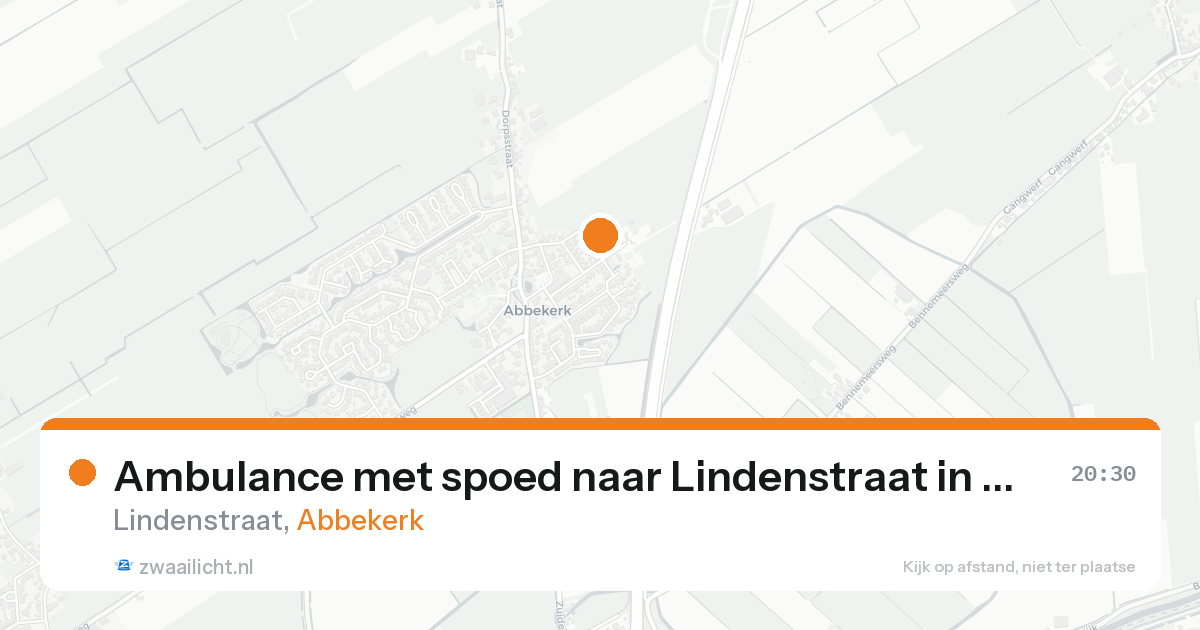Ambulance met spoed naar Lindenstraat in Abbekerk — 20 aug 2026