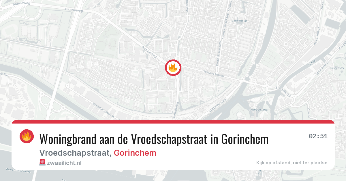 Woningbrand aan de Vroedschapstraat in Gorinchem — 10 jun 2026