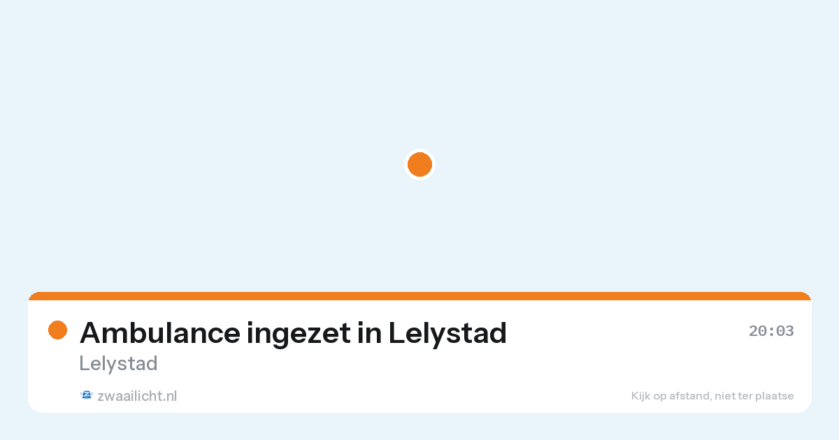 Ambulance ingezet in Lelystad — 26 aug 2026