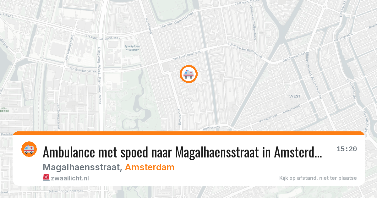 Ambulance met spoed naar Magalhaensstraat in Amsterdam — 22 mei 2026