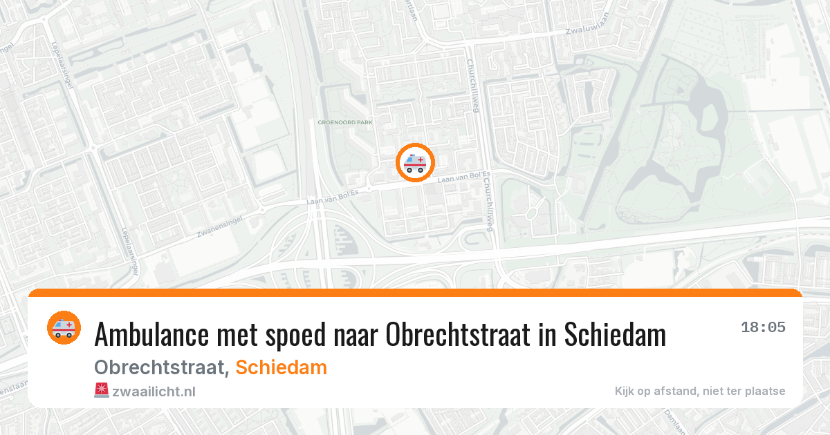 Ambulance met spoed naar Obrechtstraat in Schiedam — 13 mei 2026