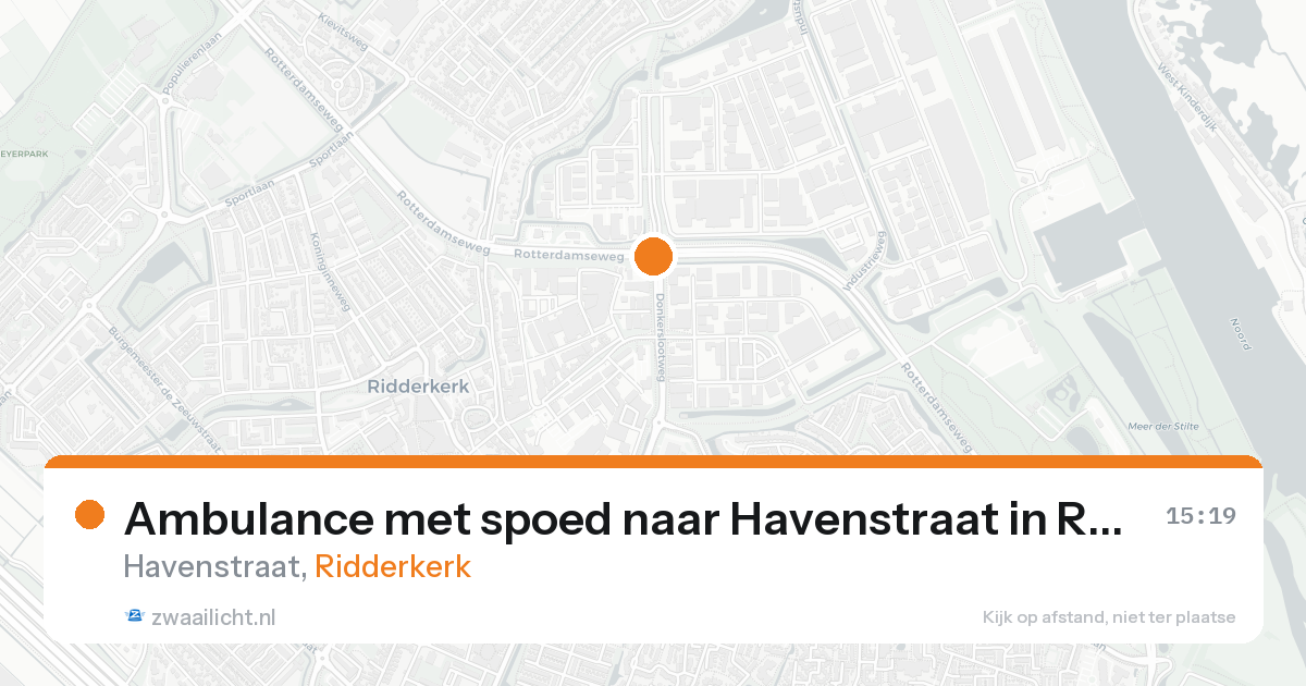 Ambulance met spoed naar Havenstraat in Ridderkerk — 21 aug 2026