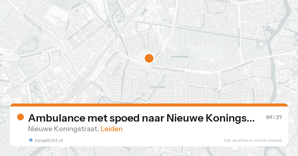 Ambulance met spoed naar Nieuwe Koningstraat in Leiden — 18 aug 2026